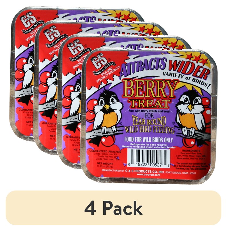 (4 pack)  Suet Cake for Wild Birds