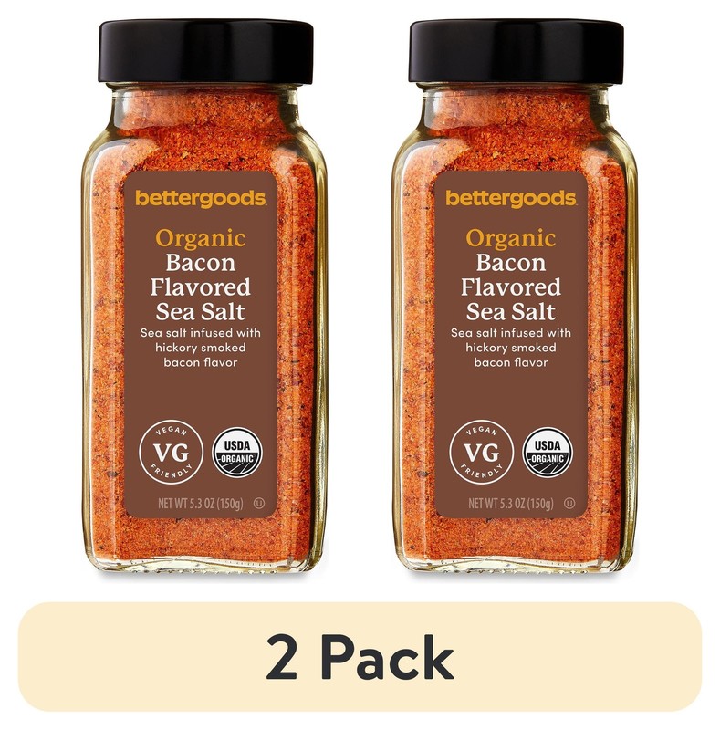 (2 Pack)  Organic Bacon Flavored Sea Salt, 5.3 Oz