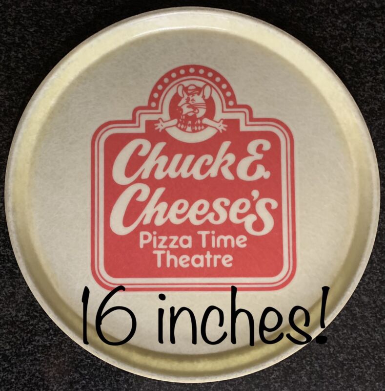 RARE 1984 Chuck E Cheese SIXTEEN INCH 16” Pizza Serving Tray From Union NJ