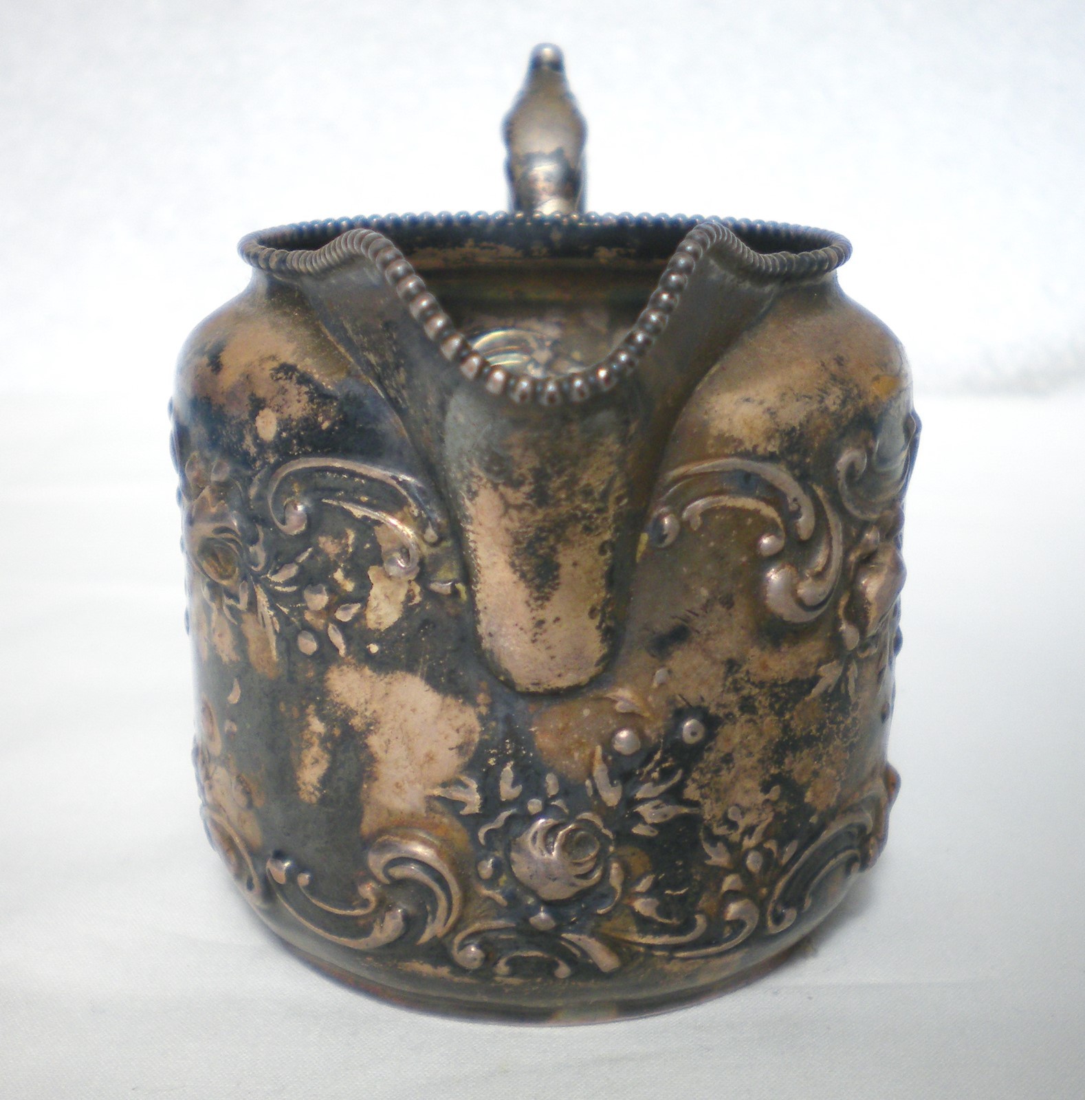 Mermod & Jaccard's Sterling Silver Cream Pitcher Beaded Rim Rare Gorham Antique