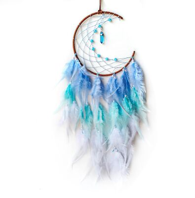 Dream Catcher Moon Dream Catchers with Turquoise Pendant Handmade Feather D