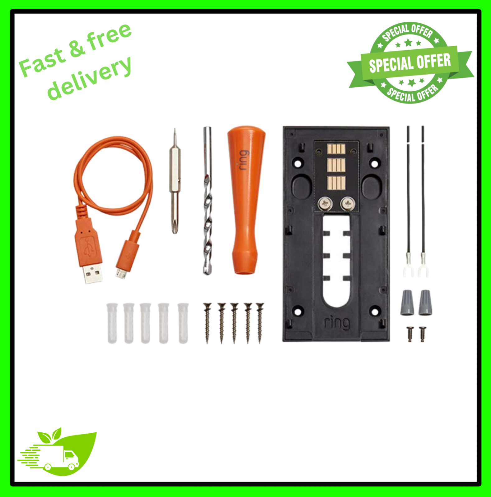 Ring Video Doorbell 1st Gen Spare Parts Wiring Screws Back Plate Mount Bracket