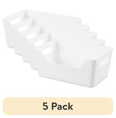 Mainstays Large Easy Access Plastic Storage Bin, White