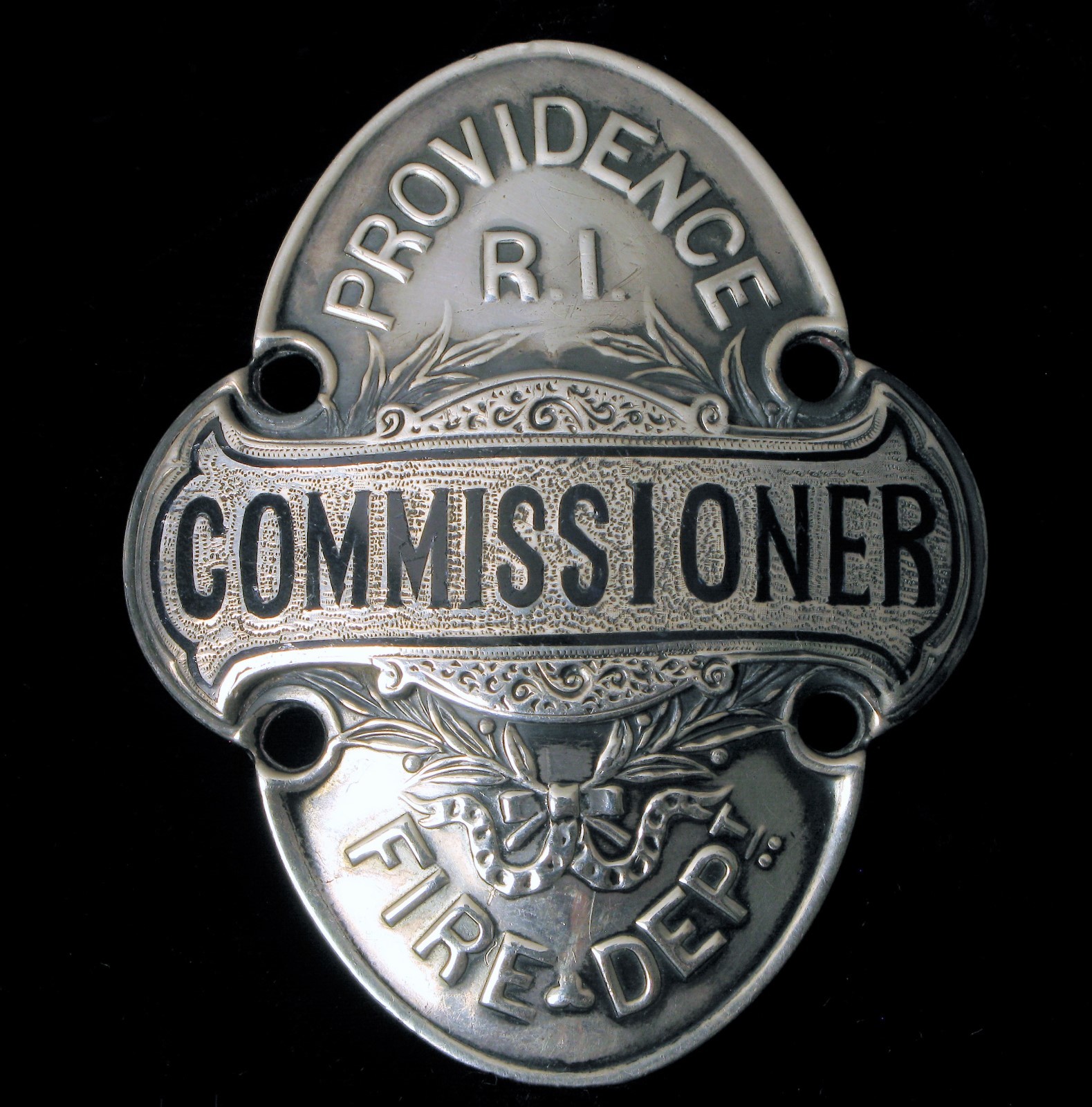 ANTIQUE GORHAM STERLING SILVER PROVIDENCE RI FIRE DEPARTMENT COMMISSIONER BADGE