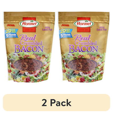 (2 pack) HORMEL Real Crumbled Bacon Topping, Shelf Stable, 20 oz Plastic