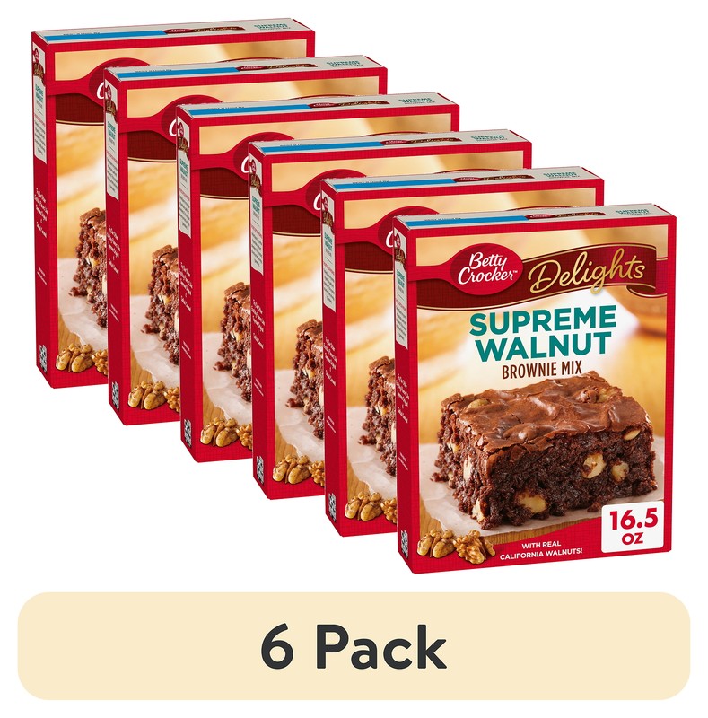 (6 Pack)  Delights Supreme Walnut Brownie Mix, 16.5 Oz. Delicious