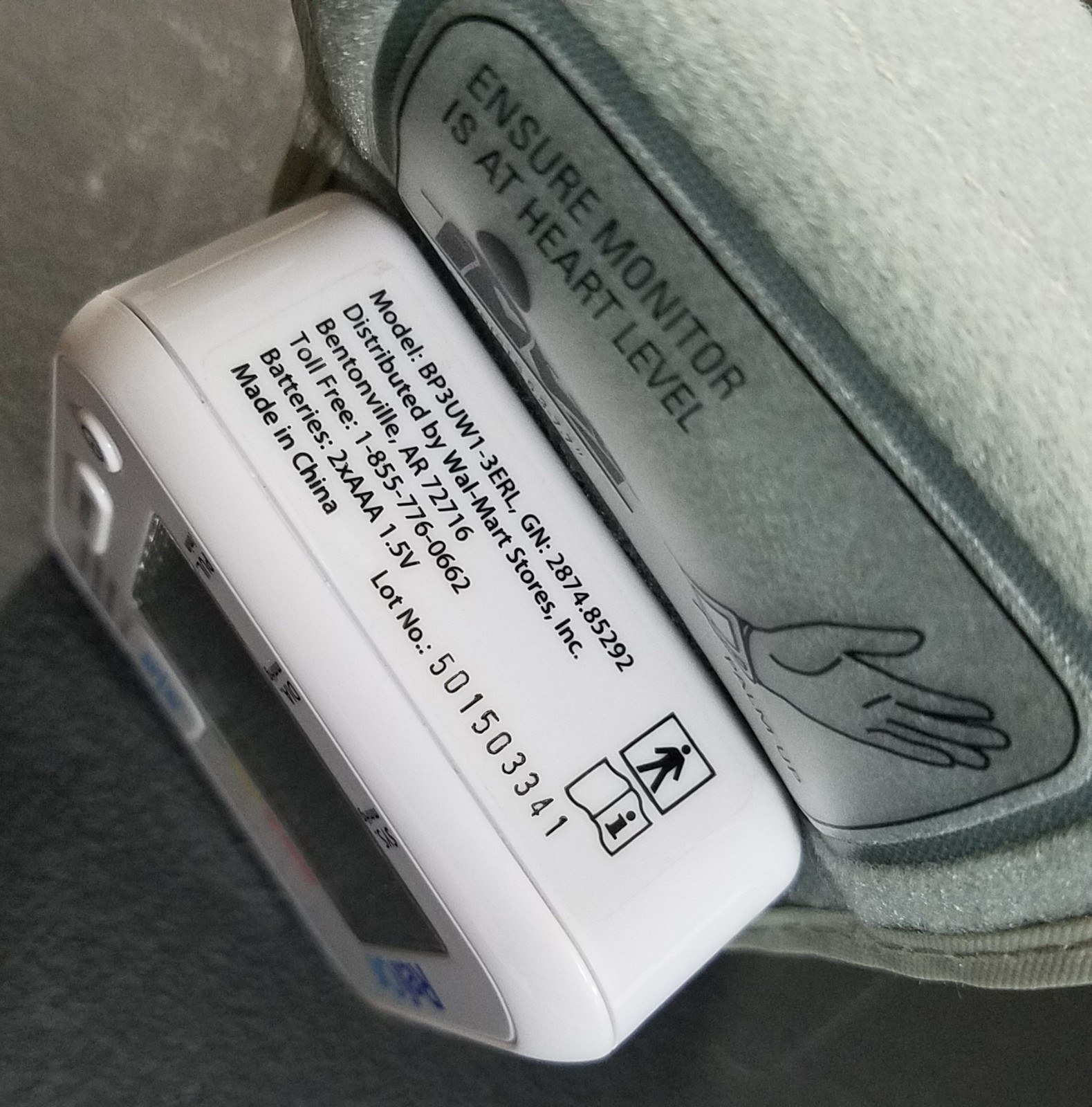 ReliOn BP200W WRIST Blood Pressure Monitor Wrist Cuff Universal Size Reli On