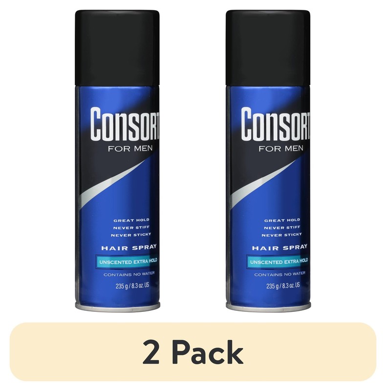 (2 Pack)  Unscented Extra Hold Hair Spray for Men, 8.3 Oz., Shine Enhanc