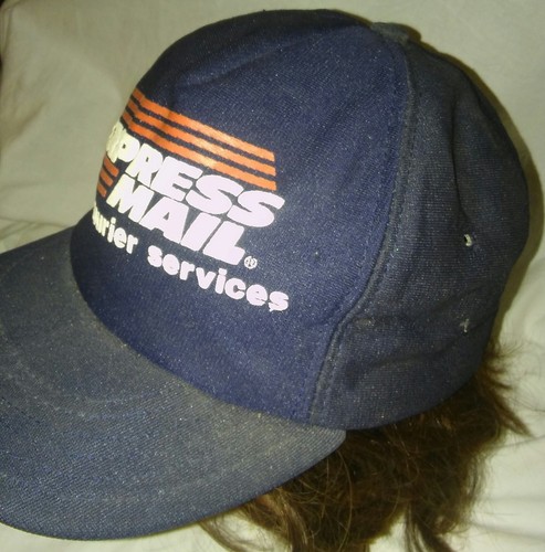 RARE VINTAGE EXPRESS MAIL 1ST IN COURIER SERVICES SNAPBACK HAT TRUCKER CAP
