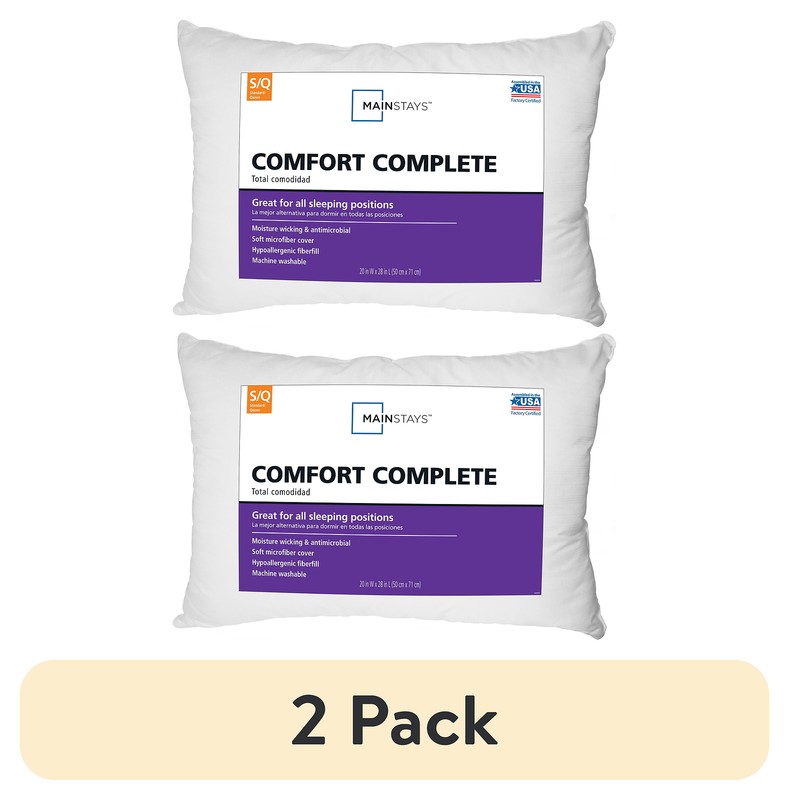 Comfort Complete Bed Pillow, Standard/Queen (2 Pack)