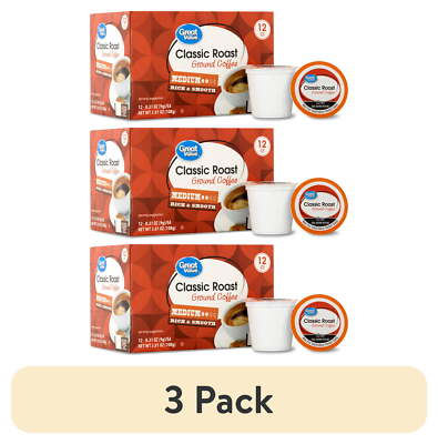 (3 Pack) Great Value Classic Roast Ground Coffee Pods, 12 Count Coffee Pods USA