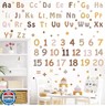 Boho Alphabet Wall Decals Neutral Number Wall Decals Peel and Stick Watercolor Letter Decal ABC Wall Stickers Removable Educational Learning Wall Stickers for Kids Room Playroom Classroom Decor