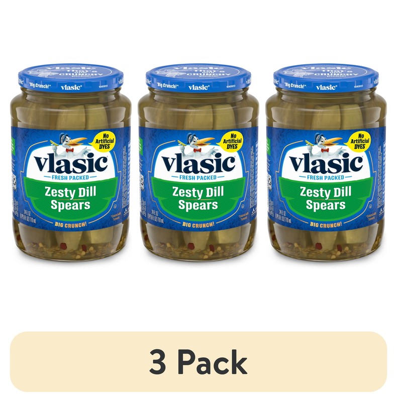(3 Pack)  Zesty Dill Pickles Dill Pickle Spears 24 Oz Jar