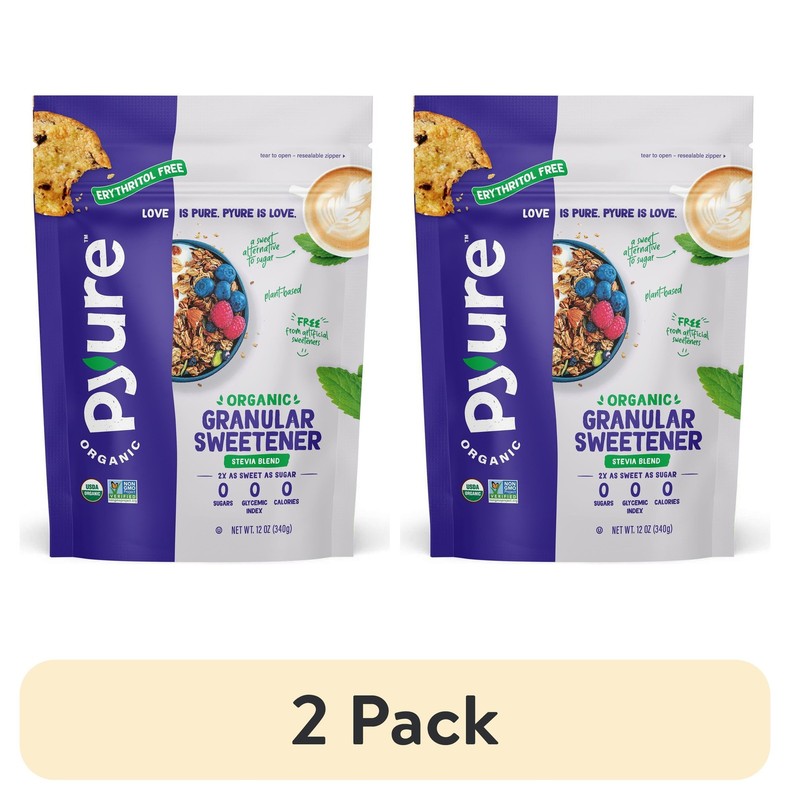 (2 Pack)  Organic Stevia Blend Granular All-Purpose Sweetener, 12 Oz