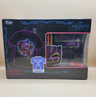 Black Panther Funko POP! Marvel Collector's Box Blacklight POP & Tee XL Sealed 
