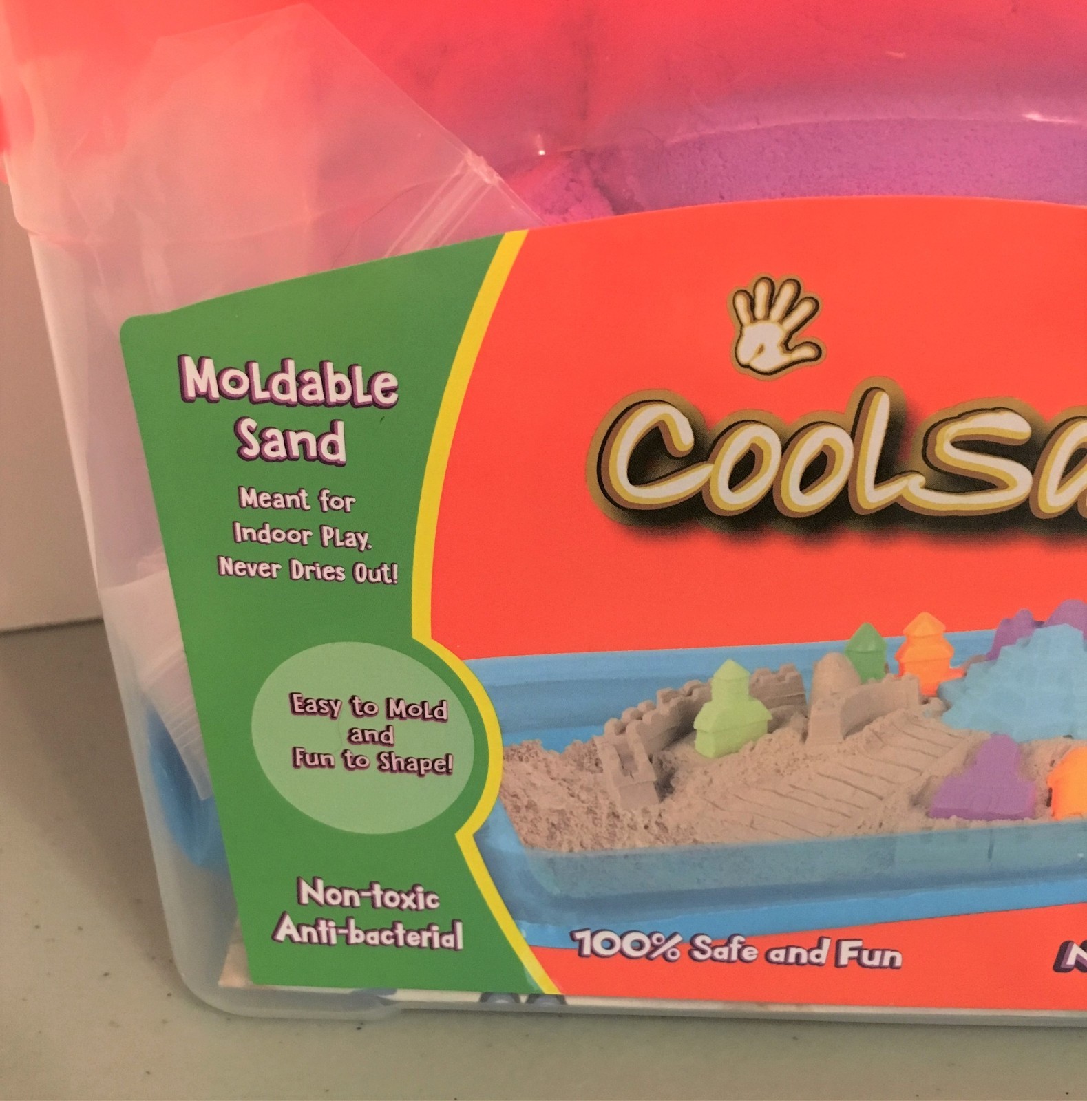 Cool Sand Purple Moldable Sand 2 Bags 5.6 Pounds with Inflatable Tray and Case