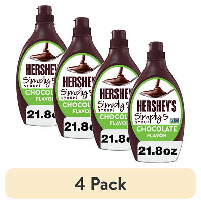 (4 Pack) Hershey's Simply 5 Chocolate Syrup Bottle 21.8 Oz Gluten-Free Delicious