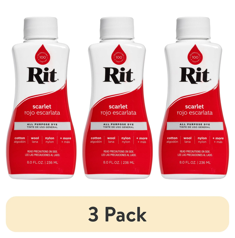 (3 Pack)  All Purpose Liquid Dye, Scarlet, 8 Fl Oz
