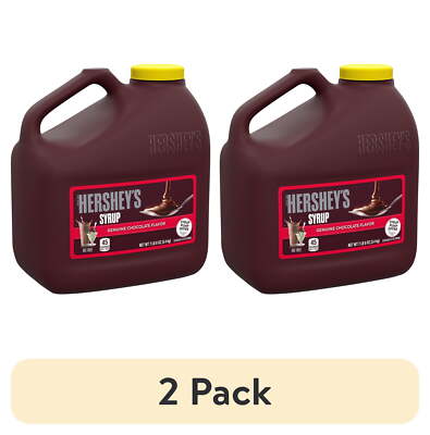 (2 Pack) Hershey's Chocolate Syrup, Bulk Jug 7 Lb 8 Oz Fat Free and Gluten Free