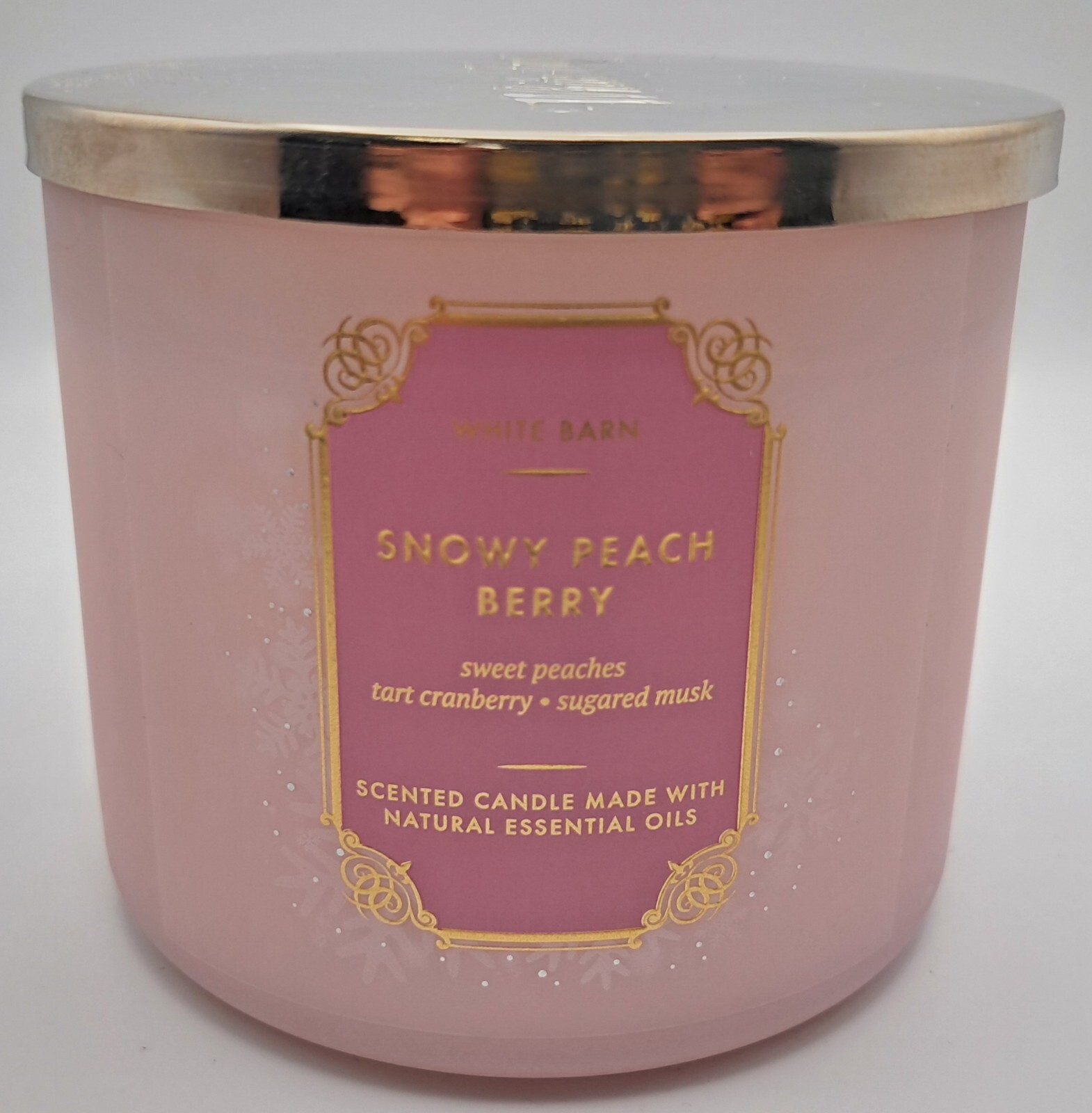 Bath & Body Works Snowy Peach Berry 3 Wick Candle NEW | eBay