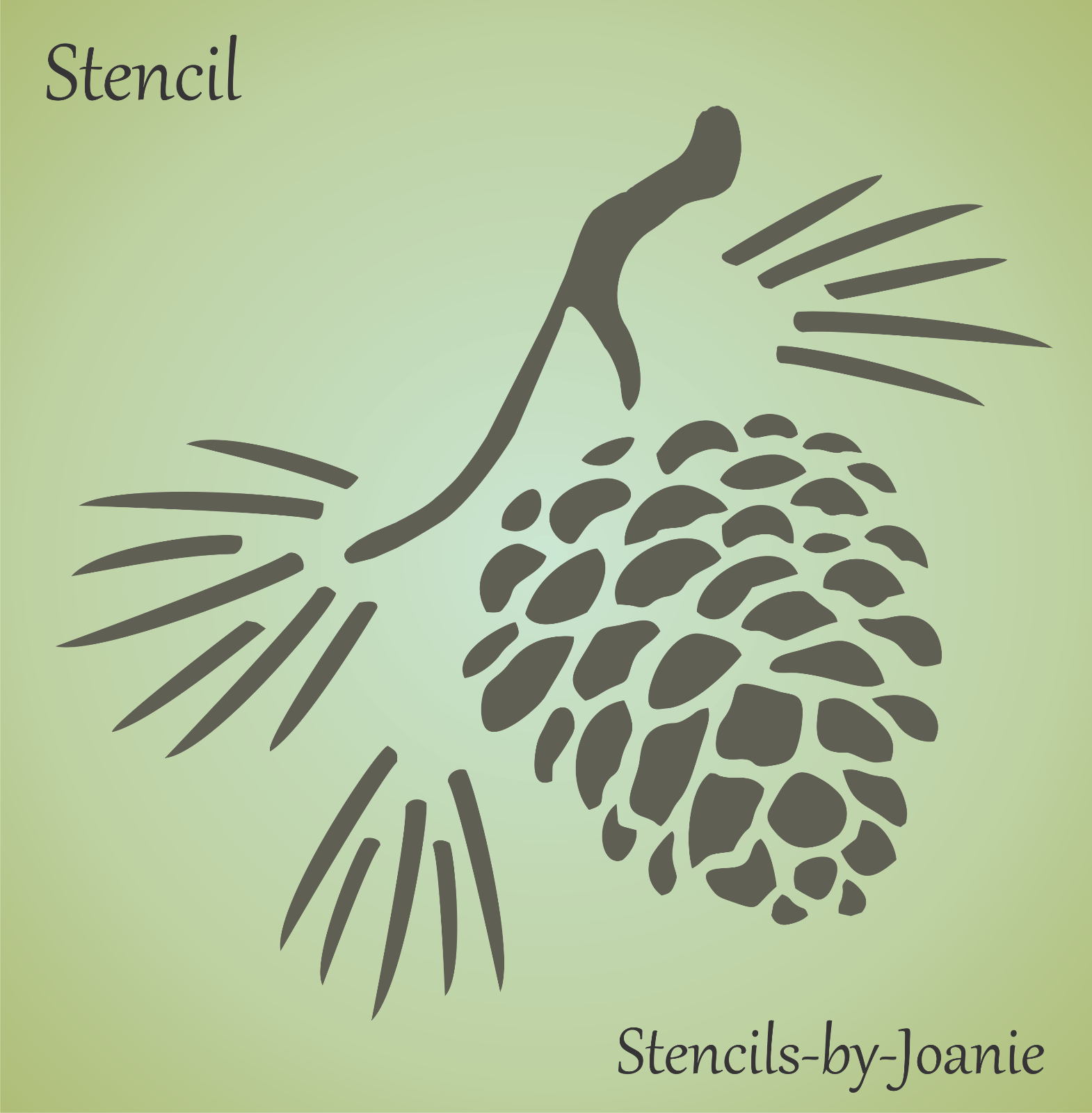 Pinecone STENCIL Rustic Tree Mountain Cabin Outdoor Nature DIY Art Signs Joanie