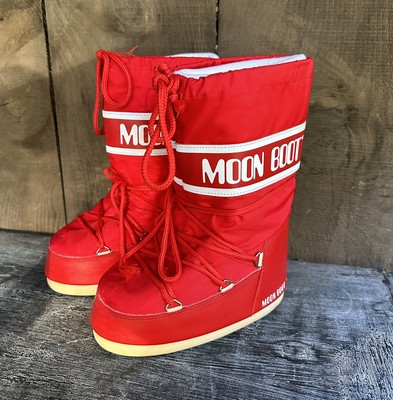 Moon Boot Unisex Nylon Winter Boot Red EU 31/34 youth 13.5/2.5 USA
