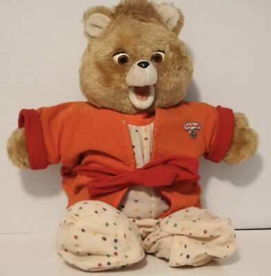 Teddy Ruxpin 1985 Singing Lullabies Includes robe & pajamas W/Tape Untested