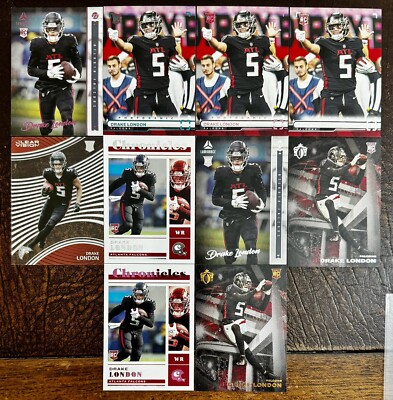 2022 Chronicles DRAKE LONDON ROOKIE LOT X 10- PHOTGENICS TEAL, PINK +BRONZE ++ 