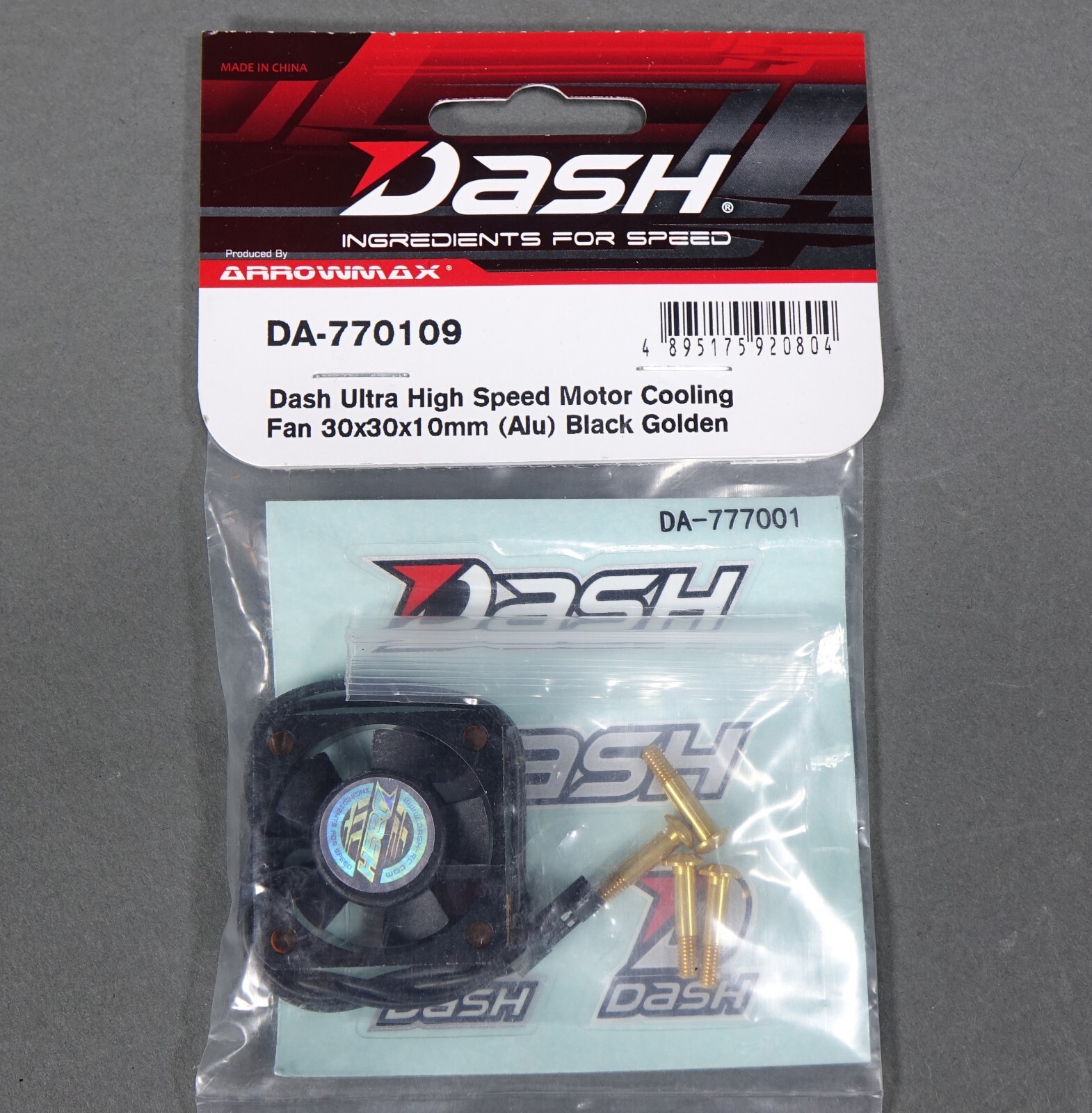 Dash Ultra High Speed Motor Cooling Fan 30x30x10mm (Alu) Black Golden (DA-770109) Dash Ultra High Speed Motor Cooling Fan 30x30x10mm (Alu) Black Golden (DA-770109)