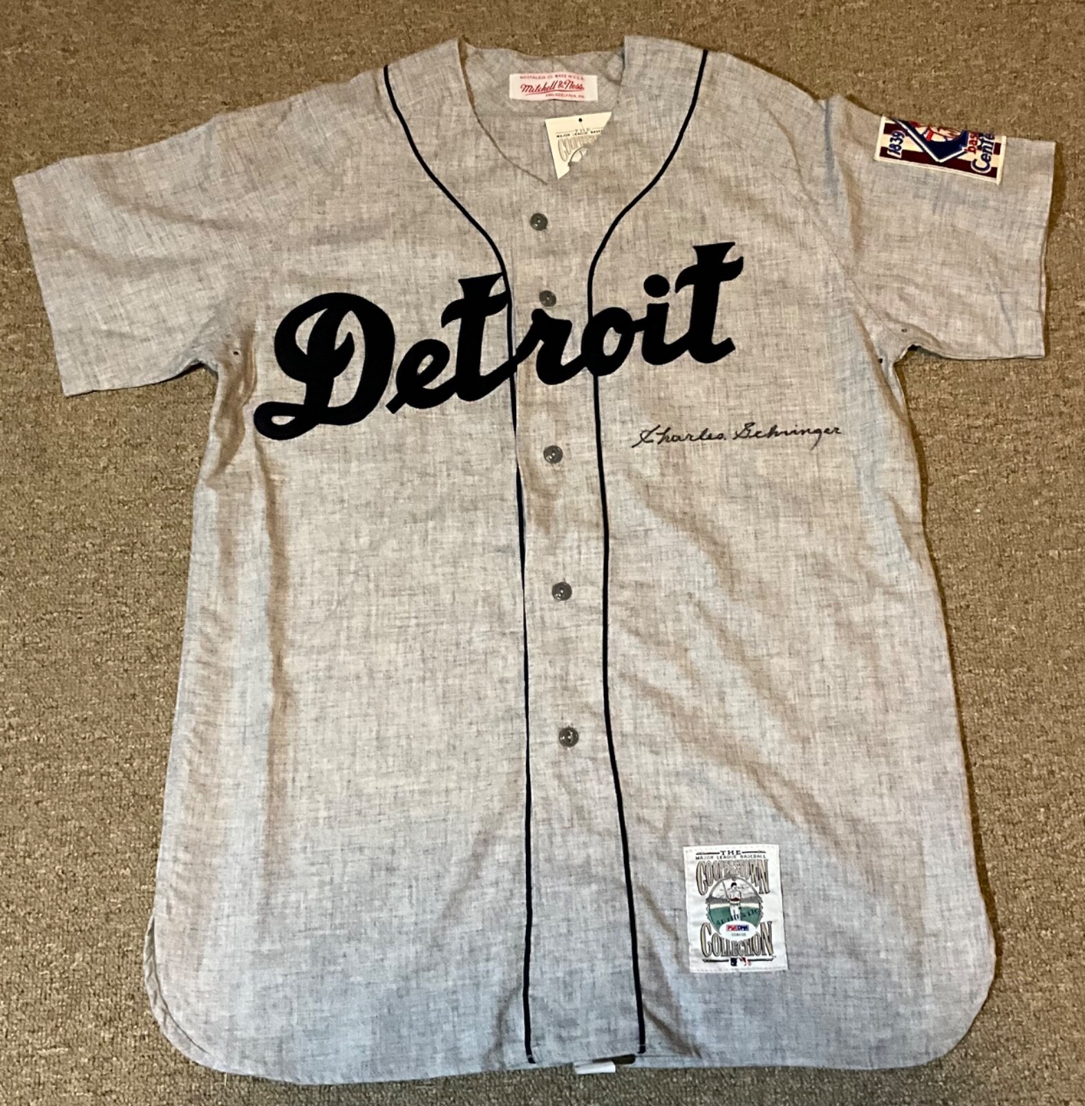トップス mitchell&ness Detroit Tigers Jersey 2XL Men's Detroit Tigers Kirk Gibson Mitchell & Ness Gray