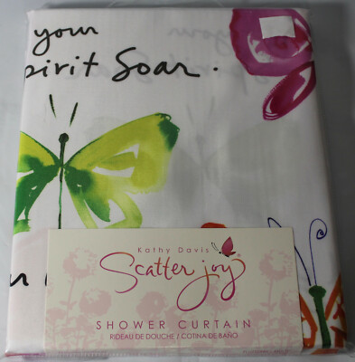 Kathy Davis Scatter Joy Butterfly Shower Curtain, 72'' 72'', S1221MULTI