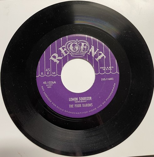 Four Barons LARKS DOOWOP 45 Lemon Squeezer / Got To Go Back