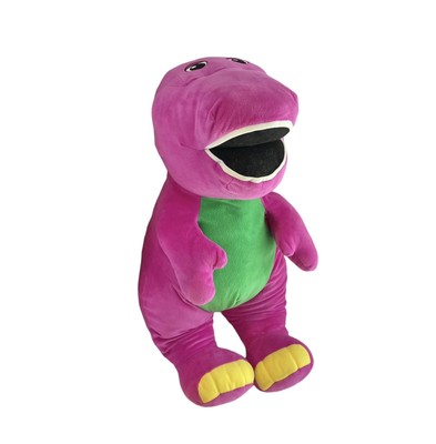 2017 Fisher Price Talking Speak N Sing Plush Barney Purple Dinosaur Jumbo 26 