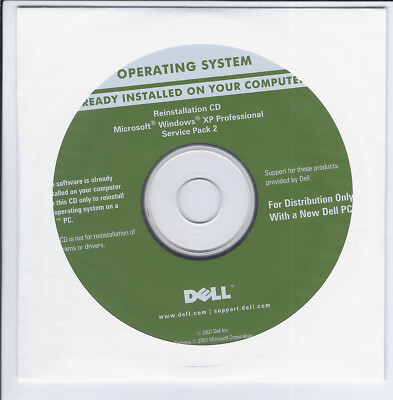 Dell Windows XP Professional Service Pack 2 Reinstallation CD SP2 New Sealed