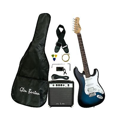 Glen Burton GE101BCO-BLS Electric Guitar Stratocaster-Style Combo with Access...