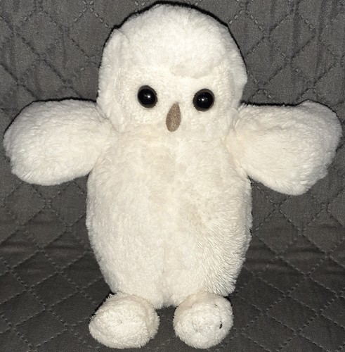 2x Jellycat 7" Bashful White Baby Owl + 8" Bashful Green Bab