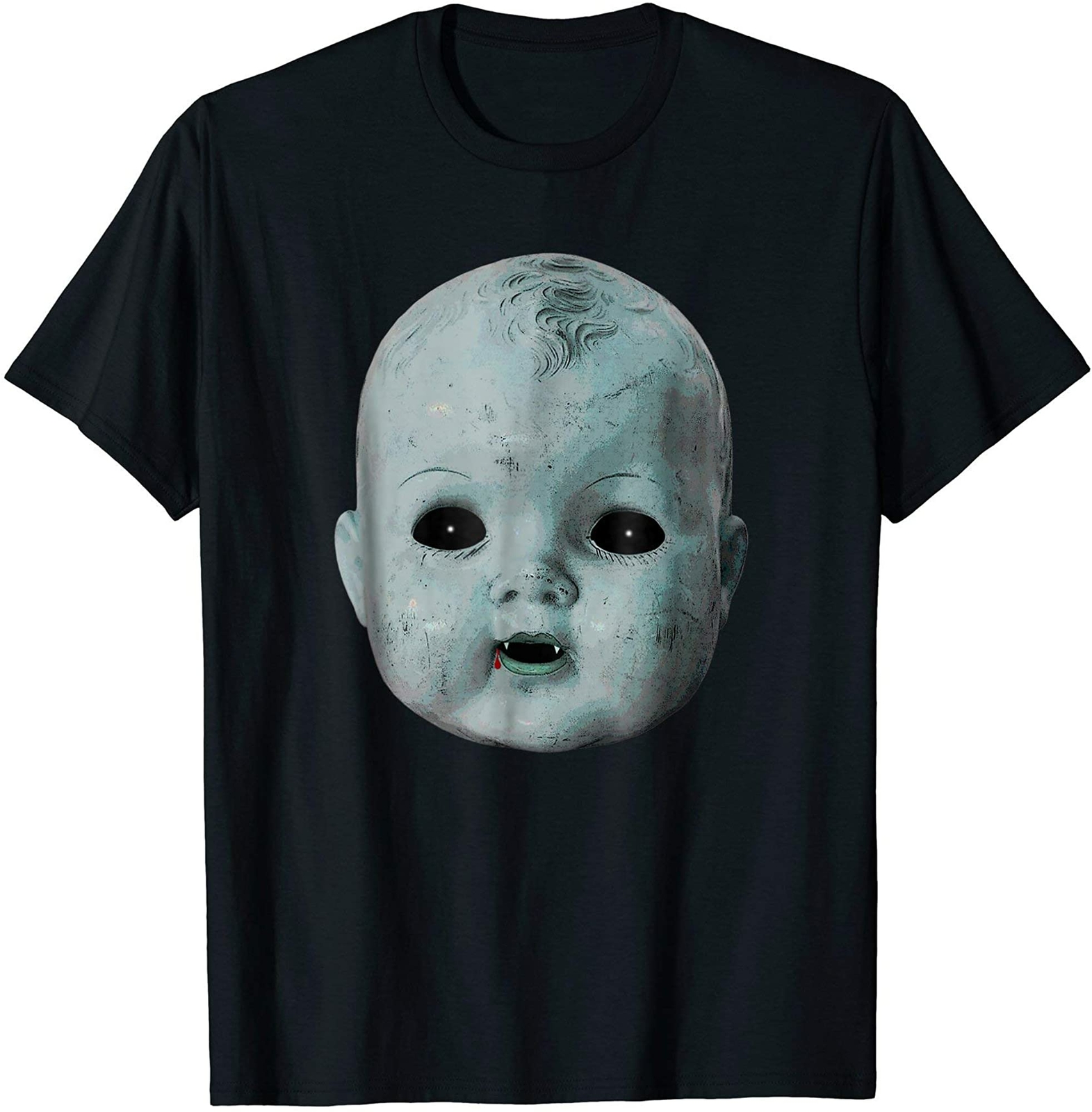 Scary Doll Head Shirt Creepy Halloween Vampire Baby Costume S-5XL