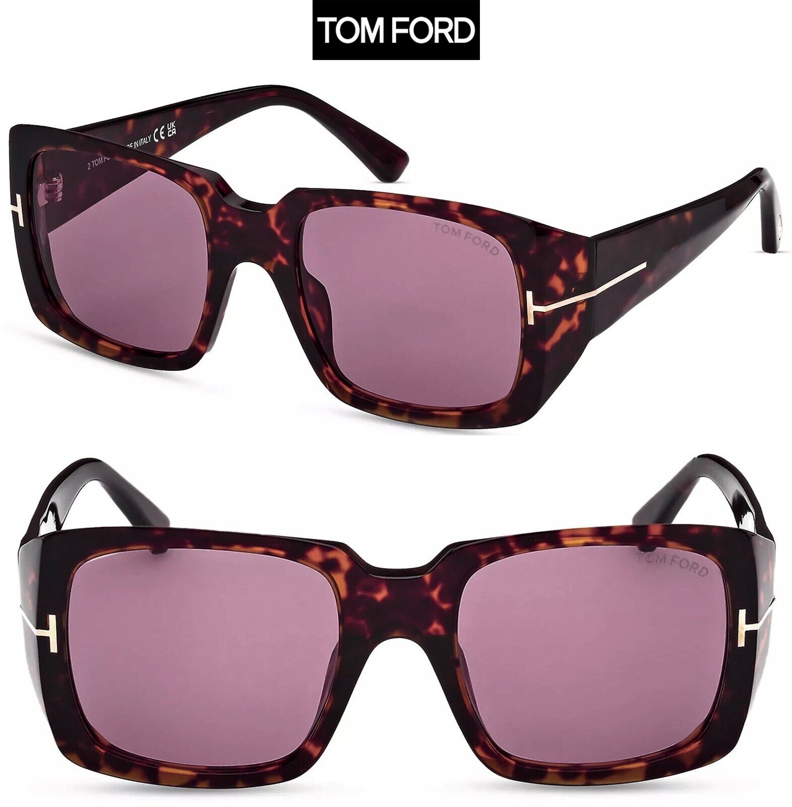 TOM FORD RYDER-02 TF1035 52Y SHINY TOKYO TORTOISE/VIOLET TOM FORD RYDER-02 TF1035 52Y SHINY TOKYO TORTOISE/VIOLET