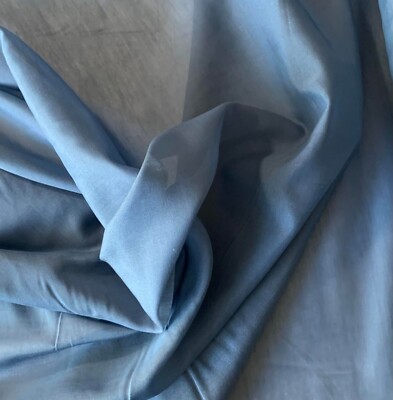 Steel Blue - Silk/Cotton Voile Batiste Fabric