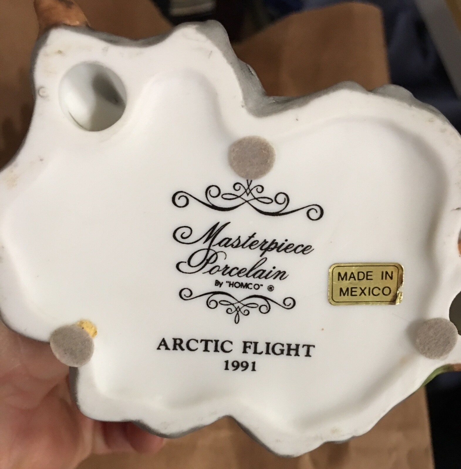 1991 ARCTIC FLIGHT Snow Owl Masterpiece Porcelain HOMCO