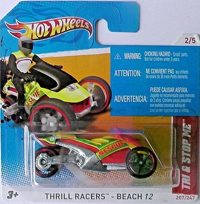HOT WHEELS 2012 THRILL RACERS BEACH #2//5 TRI /& STOP ME MOTORCYCLE HOTWHEELS HW