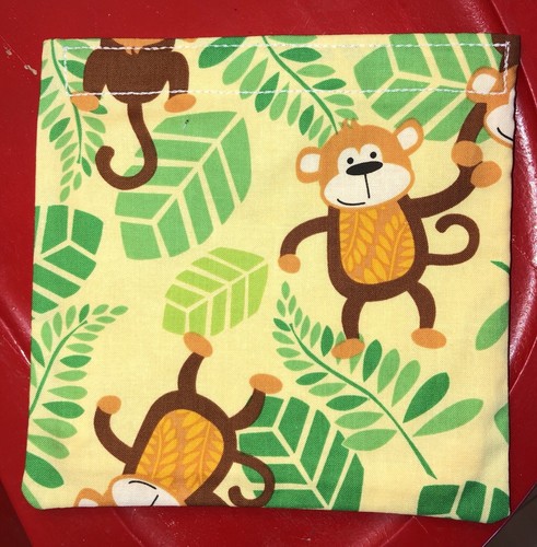 Handmade Reusable Snack Sandwich Food Storage Bag Object Pouch Monkey Print ??