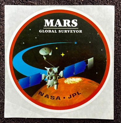 MARS GLOBAL SURVEYOR Vintage DECAL NASA JPL Space Craft