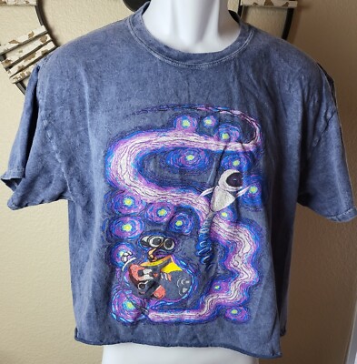 Rare Disney Pixar Wall-E Van Gough Womens Cropped T Shirt  Size M