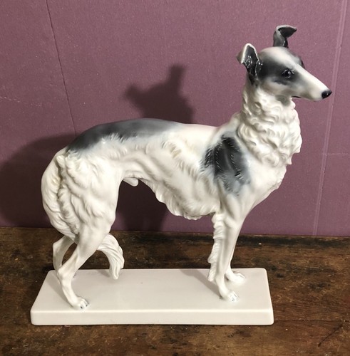 Rosenthal large 10” tall Borzoi dog porcelain figurine Mint