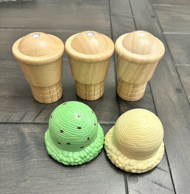 Melissa & Doug Ice Cream Scoop & Play Magnetic REPLACEMENT 3 Cones 2 Scoops