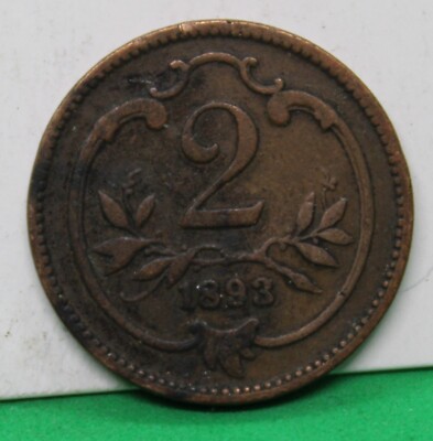 1893 Austria 2 Heller