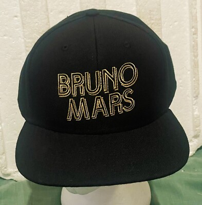 BRUNO MARS Cap Hat MUSIC MEMORABILIA Merchandise RARE Black Adjustable - NWT