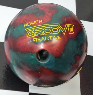 Brunswick Power Groove Reactive Teal Purple Red Swirl Bowling Ball 14.8 lbs