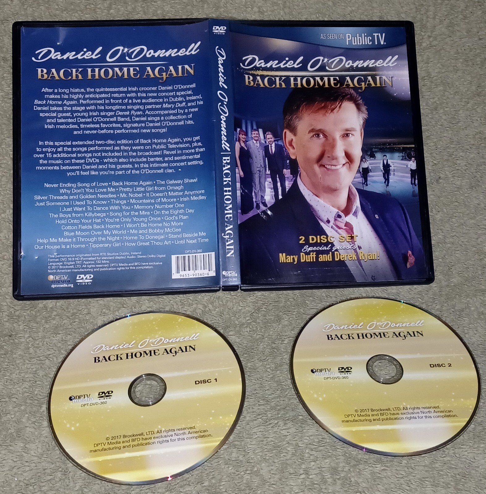 Daniel O'Donnell Back Home Again DVD 2 Discs Set Public TV